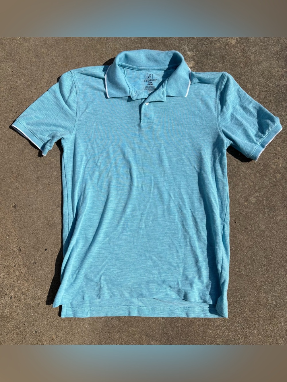 George Men’s Sky Blue Polo with Contrast Trim